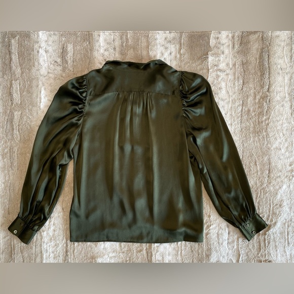 NWT💕Frame Gillian Silk Puff-Sleeve Blouse in Surplus Size L - Picture 8 of 14